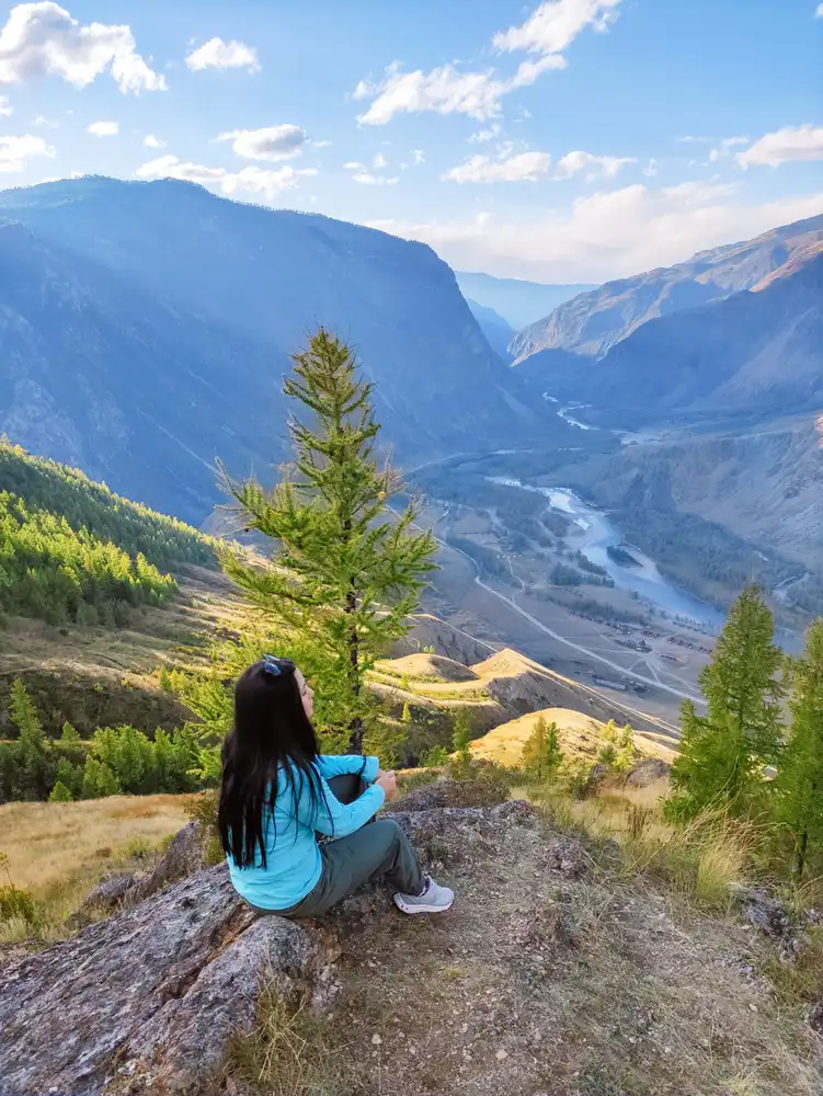 Вид на долину Чулышман с перевала Кату-Ярык